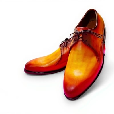 Crafted leather men’s classic tan leather formal oxford lace up dress shoes - Thumbnail 1