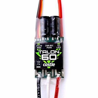 Castle Creations CCR010016300 Talon 60 6S MAX Heavy Duty 60A Brushless Electronic RC Speed Control ESC  W/BEC