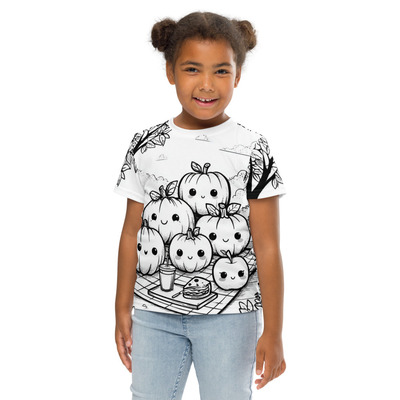Picnic punkin kids crew neck t-shirt