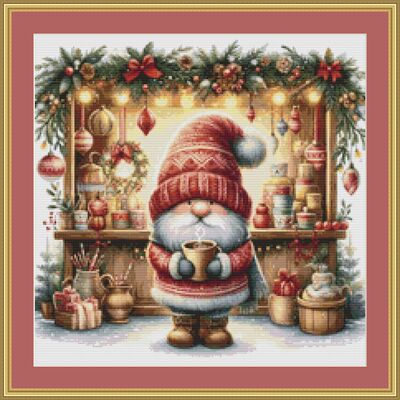 Christmas market gnome 4 cross stitch pattern