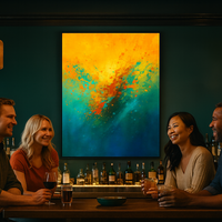 Vibrant Abstract Explosion – Yellow, Teal & Blue Energy - Thumbnail 2