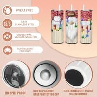 Personalized Christmas Gnome Tumbler | 20oz Skinny Sublimation Tumbler | Custom Name Winter Holiday Gift  - Thumbnail 3