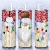 Personalized Christmas Gnome Tumbler | 20oz Skinny Sublimation Tumbler | Custom Name Winter Holiday Gift  - Thumbnail 2