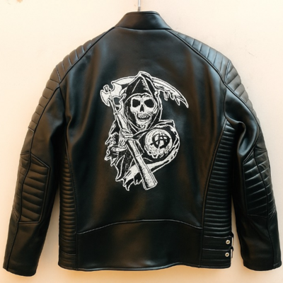 Crafted leather mens classic black leather jacket pure lambskin motorcycle slim fit biker  - Thumbnail 5