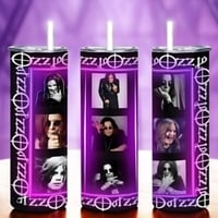 Heavy Metal Legend Tumbler 20oz Skinny, Rock Music Fan Gift for Man or Woman, Tribute Photo Collage - Thumbnail 1