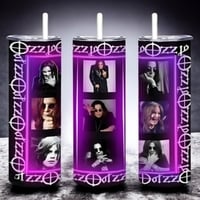 Heavy Metal Legend Tumbler 20oz Skinny, Rock Music Fan Gift for Man or Woman, Tribute Photo Collage - Thumbnail 2