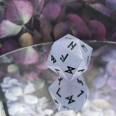 Periwinkle sparkle rune dice