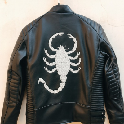 Crafted leather mens classic black leather jacket motorcycle slim fit biker 