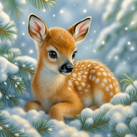winter Deer Decorator Throw pillow - Thumbnail 2
