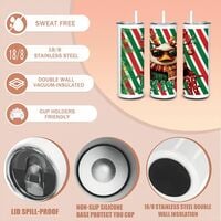 JOLLY AF Duck Tumbler 20oz Skinny, Explicit Funny Christmas Gift, Sarcastic Adult Humor Insulated Travel Mug - Thumbnail 2