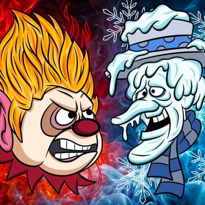 Fire and ice print