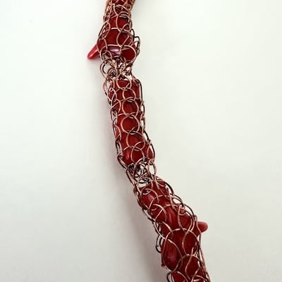 Woven copper with red coral - Thumbnail 3