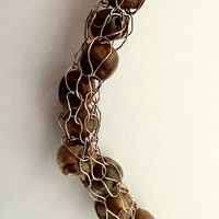 Woven Brass with Costa Rican Wood Beads - Thumbnail 2
