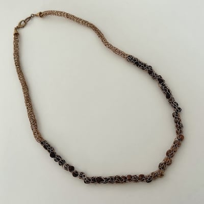 Woven brass with costa rican wood beads - Thumbnail 2
