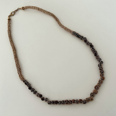 Woven Brass with Costa Rican Wood Beads
