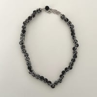 Knit sterling Silver with Banded Lava Beads - Thumbnail 2