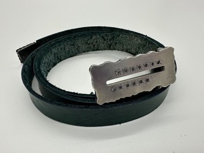 Sterling Silver Belt Buckle with Star-Set Czs