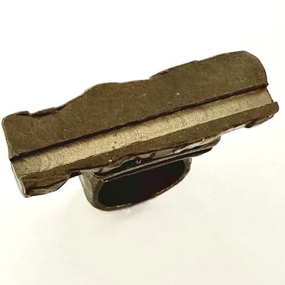 Cast bronze three finger ring 