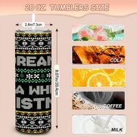 Ugly Christmas Sweater Tumbler 20oz Skinny, White Christmas Explicit Funny Gift, Sarcastic Holiday  - Thumbnail 4