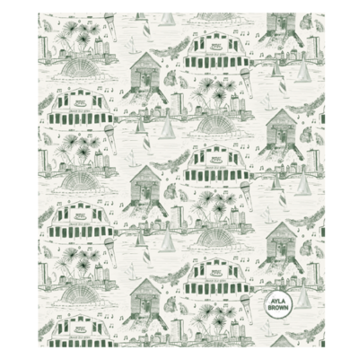 Toile fleece blanket