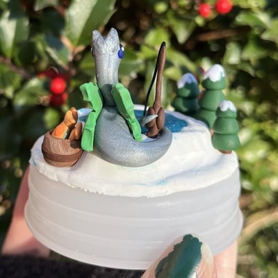 Lake fishing dragon ornament