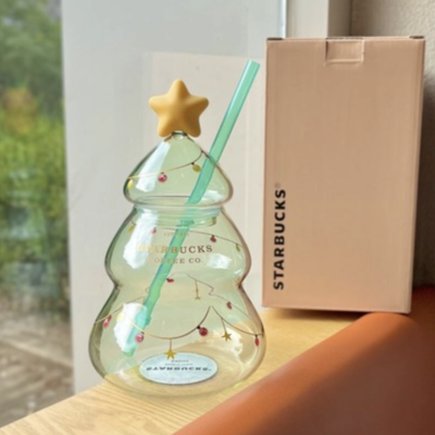  glass christmas tree cups tumbler limited edition holiday- viral christmas tree tumbler (2022 edition)