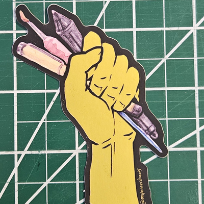 Stickers: artist's hands