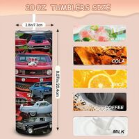 ​Classic Muscle Car Tumbler 20oz Skinny, Hot Rod Collage Gift for Dad or Man, Vintage American Auto Enthusiast - Thumbnail 1