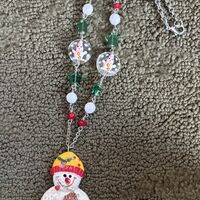 Large Resin Snowman Necklace - Thumbnail 1