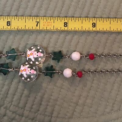 Large resin snowman necklace