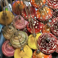 Hand Painted Mushroom ornaments - Thumbnail 1