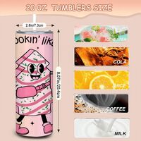 ​"Lookin' Like a Snack" Christmas Tumbler 20oz Skinny, Retro Pink Holiday Tree Humor Gift, Cute Aesthetic Travel Mug - Thumbnail 1