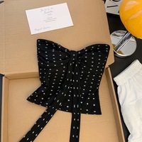 Retro strapless camisole with bow - Thumbnail 1