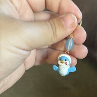 Christmas Blue Birds Earrings  - Thumbnail 1