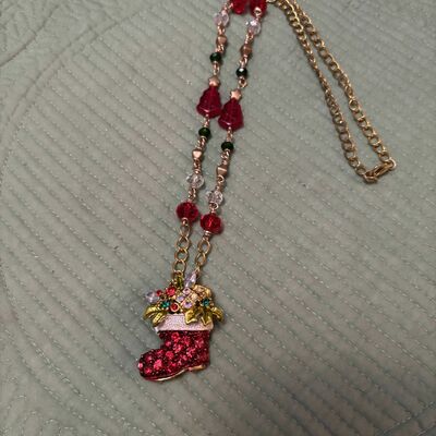 Christmas boot necklace