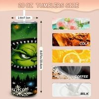 ​"EW PEOPLE" Grinch Style Zipper Tumbler 20oz Skinny, Funny Christmas Parody Gift for Introvert, Sarcastic Holiday Travel - Thumbnail 3