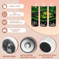 ​"EW PEOPLE" Grinch Style Zipper Tumbler 20oz Skinny, Funny Christmas Parody Gift for Introvert, Sarcastic Holiday Travel - Thumbnail 1