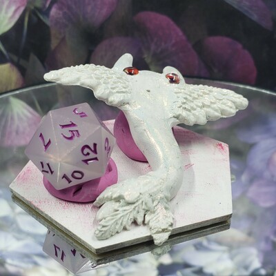 White and pink skymanta dice guardian