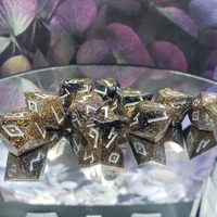 Dark Gold Glitter 10d10 Handmade Dice Set - Thumbnail 1