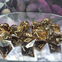 Molten Gold 10d10 Handmade Dice Set - Thumbnail 1