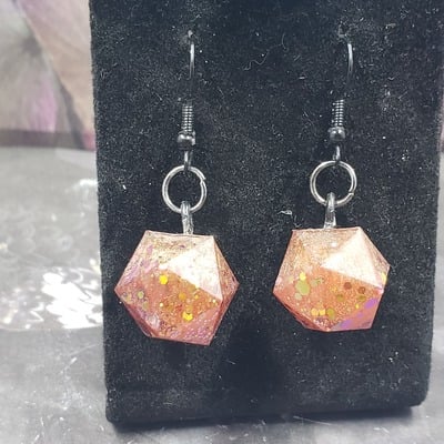 Shimmer dance dice earrings