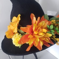 Tropical Orange Floral Hat - Thumbnail 1
