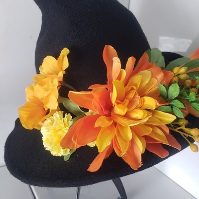 Tropical orange floral hat