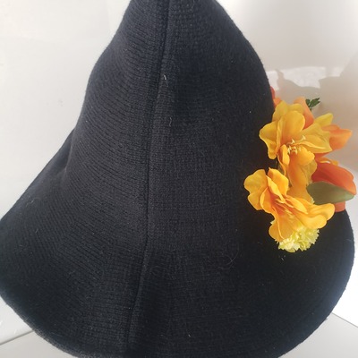 Tropical orange floral hat