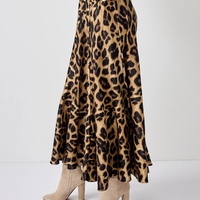 Satin Leopard Skirt - Thumbnail 1