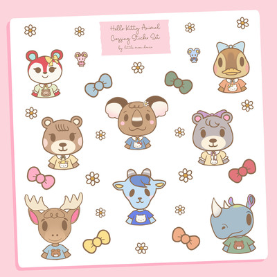 Kitty x animal crossing mini sticker sheet - Thumbnail 1
