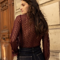 Veil Lace High Neck Top - Thumbnail 3