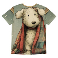 Christmas Blanket Pup Youth crew neck t-shirt - Thumbnail 1