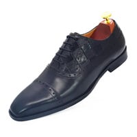 Top-layer calfskin three-joint men's business leather shoes brogue handmade Oxford shoes 2 colors - Thumbnail 4
