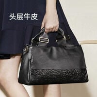 Genuine Leather Women's Handbag Large Capacity Fashionable Cowhide Shoulder/Crossbody Bag - Thumbnail 1